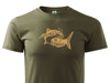 T-shirt zieleń wojskowa z beżowym nadrukiem