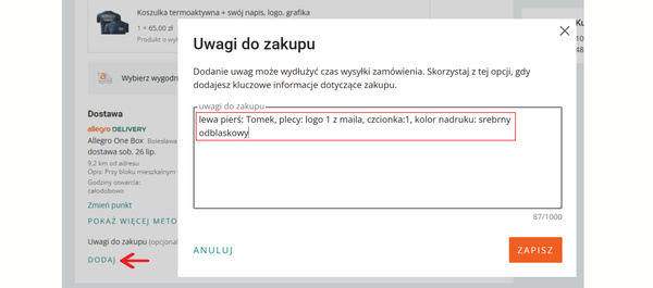 Piaskowa męska koszulka T-shirt z własnym nadrukiem 