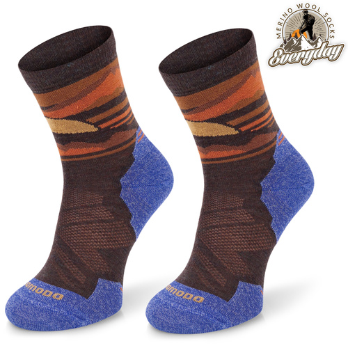 Skarpety trekkingowe TRE18 Everyday Merino - niebieskie zachód słońca