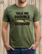 Wędkarska koszulka bawełniana T-shirt nadruk IMIĘ - POGROMCA SZCZUPAKÓW