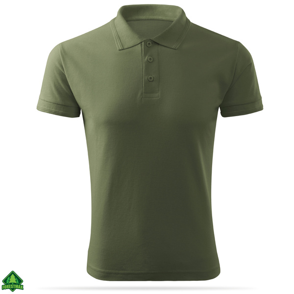Outdoorowa koszulka męska typu polo - kolor khaki