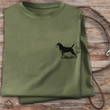 Koszulka bawełniana T-shirt khaki, mały nadruk - TERIER NIEMIECKI
