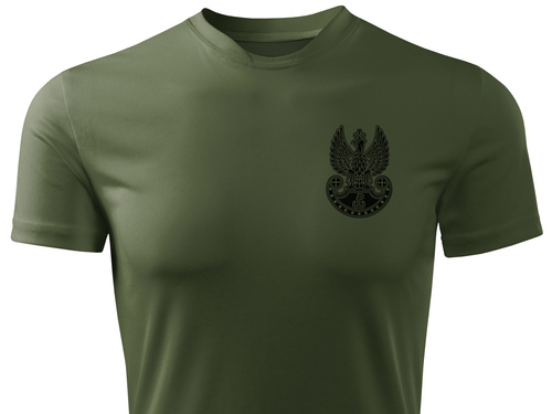 Termoaktywna koszulka wojskowa khaki - nadruk Orzełek WOT