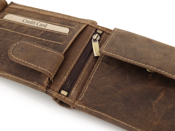 Elegancki portfel skórzany męski z ochroną RFID - SZCZUPAK