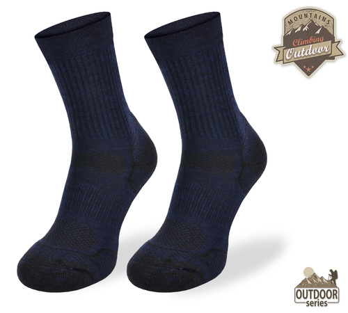 Skarpety TRE7 granatowe – 50% merino + Climayarn
