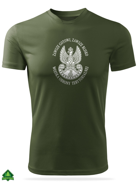 Termoaktywna koszulka wojskowa khaki - nadruk Godło WOT