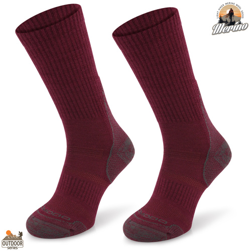 Skarpety trekkingowe COMODO TRE12 - 70% merino - bordowe