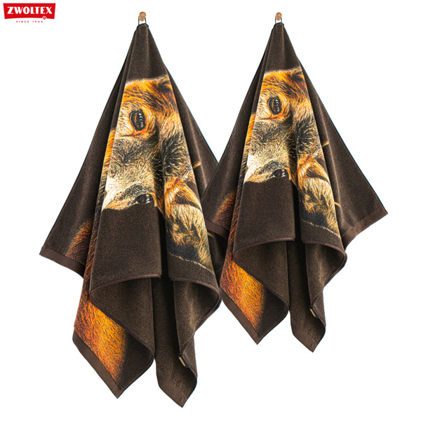 Komplet myśliwskich ręczników bawełnianych Zwoltex - Rogacz - 50x100cm + 70x140cm