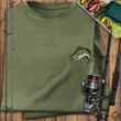 Wędkarska koszulka bawełniana T-shirt z nadrukiem OKONIA
