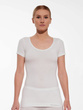 Koszulka damska T-shirt BRUBECK Comfort Merino - kremowa