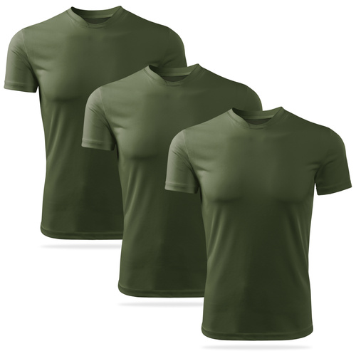 Zestaw 3 sztuk termoaktywnych koszulek męskich kolor khaki