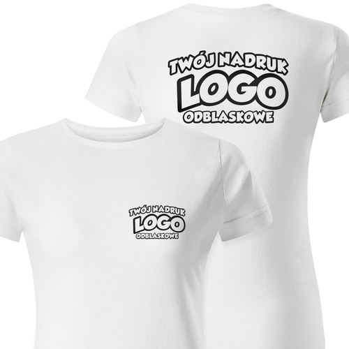 Damska bawełniana koszulka T-shirt z własnym nadrukiem - kolor biały