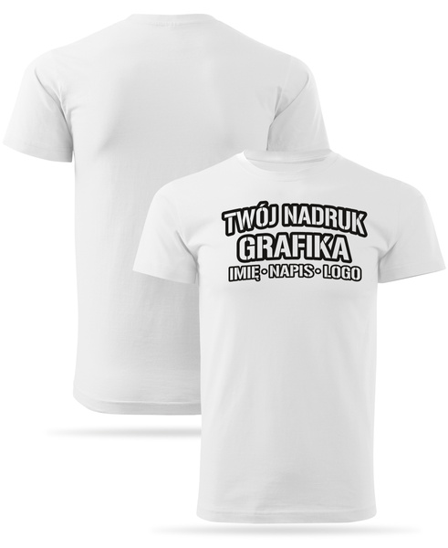 Biała męska koszulka T-shirt z własnym nadrukiem 