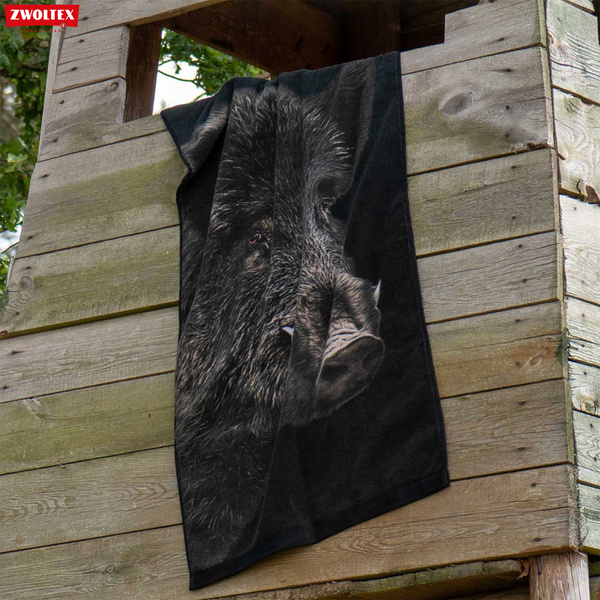 Myśliwski ręcznik bawełniany firmy Zwoltex - wzór Dzik - 50x100cm