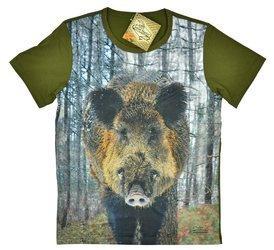 Koszulka myśliwska z  nadrukiem – DZIK