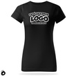 Damska bawełniana koszulka T-shirt z własnym nadrukiem - kolor czarny