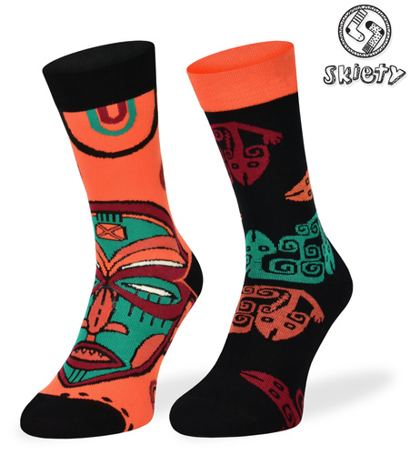 Kolorowe skarpetki – Afryka, Maska, Totem