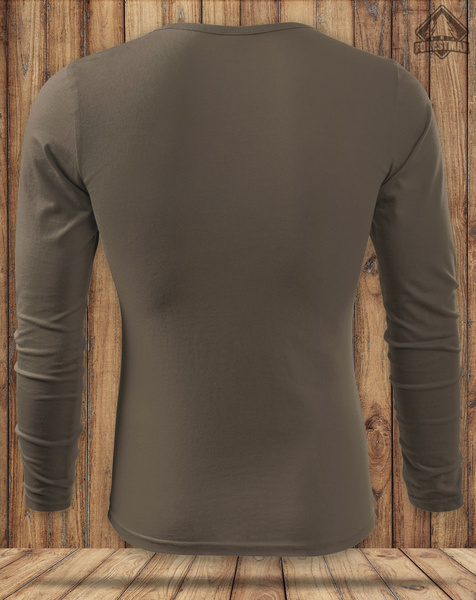 Zestaw 3 sztuk bawełnianych koszulek z długim rękawem - kolor brązowy