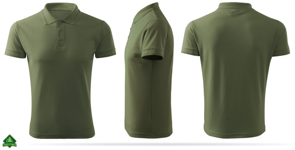 Outdoorowa koszulka męska typu polo - kolor khaki