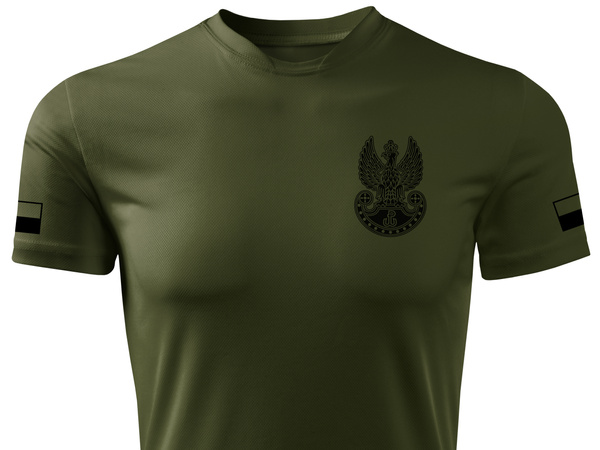 Termoaktywna koszulka wojskowa military - nadruk Orzełek WOT i flagi gaszone