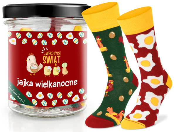 Zestaw prezentowy w słoiku - skarpety Jaja Wielkanocne