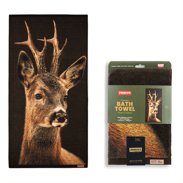 Myśliwski ręcznik bawełniany firmy Zwoltex - wzór Rogacz - 50x100cm