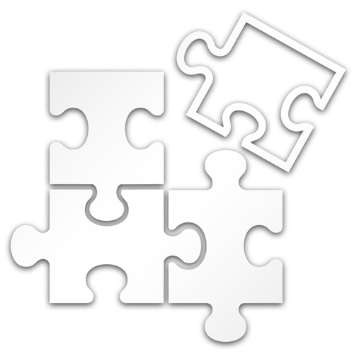 PUZZLE odblaskowa naklejka - srebrna