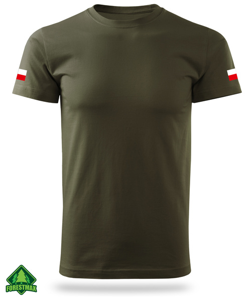 Wojskowa koszulka bawełniana T-shirt WOT naddruk FLAGI POLSKI