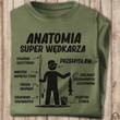 Wędkarska koszulka bawełniana T-shirt nadruk IMIĘ - ANATOMIA SUPER WĘDKARZA