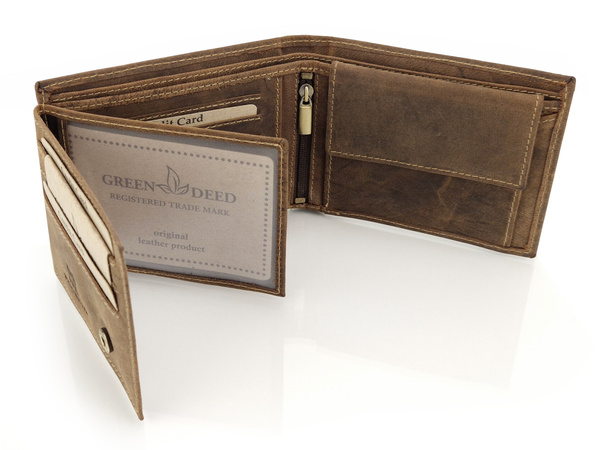 Elegancki portfel skórzany męski z ochroną RFID - CIĄGNIK