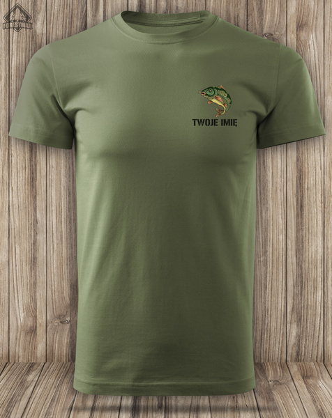 Wędkarska koszulka bawełniana T-shirt z nadrukiem KARPIA I IMIENIA