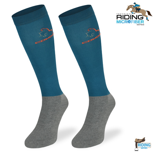 Podkolanówki jeździeckie SPJM – niebieski petrol