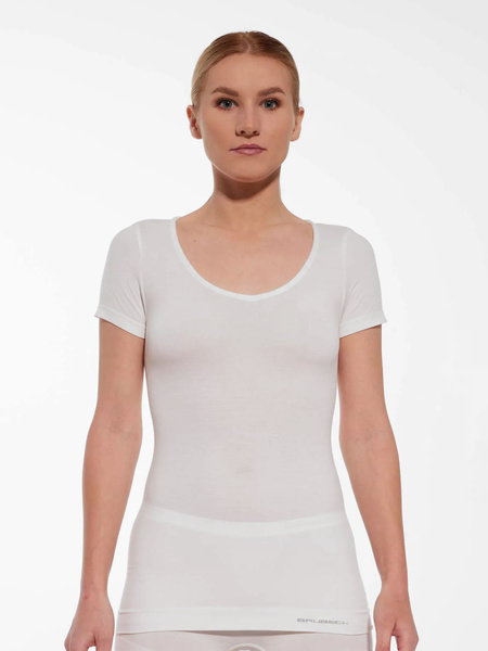 Koszulka damska T-shirt BRUBECK Comfort Merino - kremowa