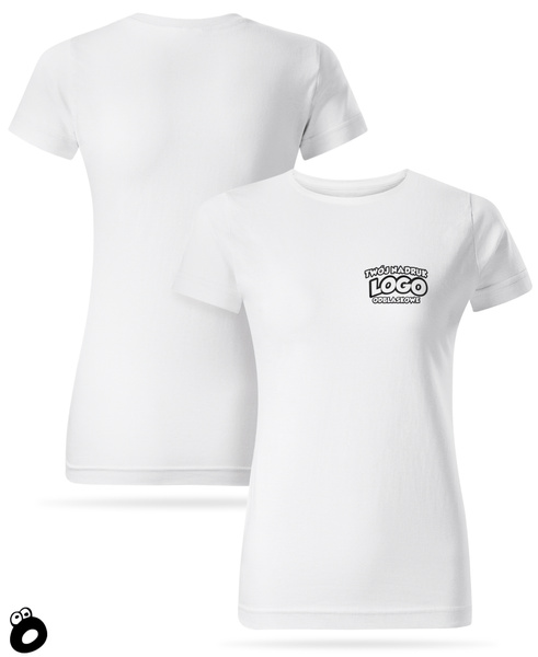 Damska bawełniana koszulka T-shirt z własnym nadrukiem - kolor biały