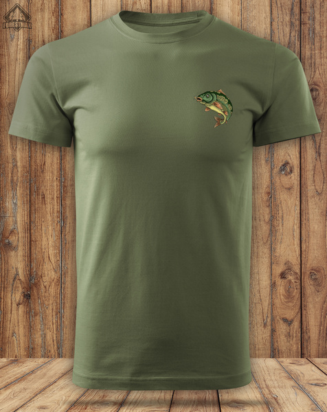 Wędkarska koszulka bawełniana T-shirt z nadrukiem KARPIA