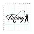FISHING odblaskowa naklejka na auto czarna