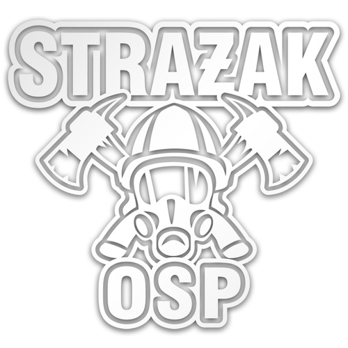 STRAŻAK OSP odblaskowa naklejka - srebrna