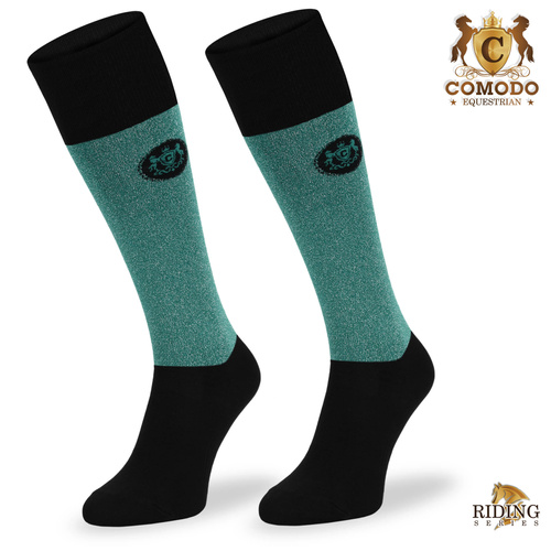 Eleganckie podkolanówki jeździeckie SJL - turkusowe