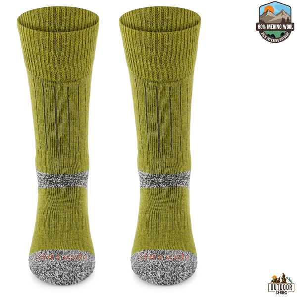 Grube zimowe skarpety trekkingowe TRE9 - zielone