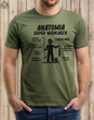 Wędkarska koszulka bawełniana T-shirt nadruk IMIĘ - ANATOMIA SUPER WĘDKARZA