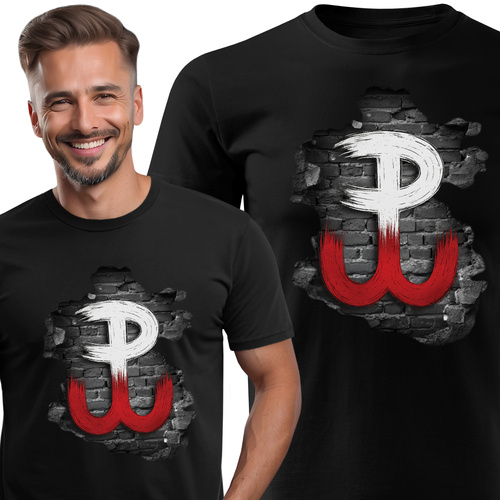 Koszulka patriotyczna T-shirt czarny - POLSKA WALCZĄCA