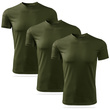 Zestaw 3 sztuk termoaktywnych koszulek męskich kolor zieleń wojskowa