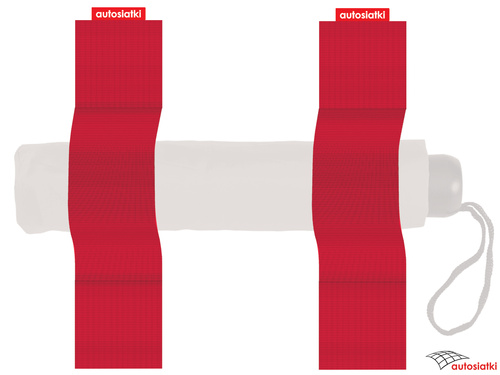 Autorzep – zestaw uchwytów na rzep, 20 cm, czerwony