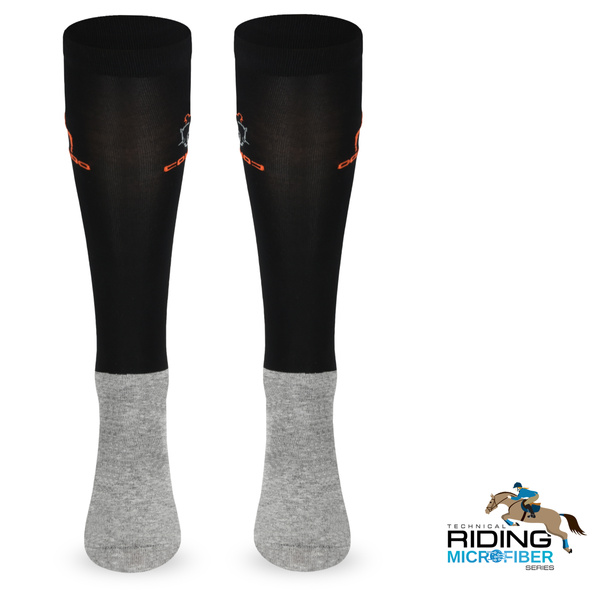 Zestaw 3 par czarnych podkolanówek jeździeckich SPJM  35-38
