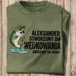 Wędkarska koszulka bawełniana T-shirt nadruk IMIĘ - STWORZONY DO WĘDKOWANIA