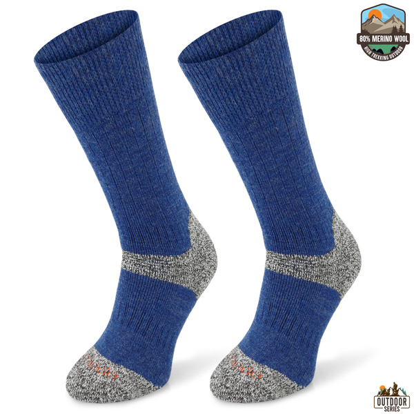 Grube zimowe skarpety trekkingowe TRE9 - niebieskie