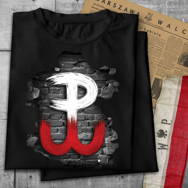 Koszulka patriotyczna T-shirt czarny - POLSKA WALCZĄCA 