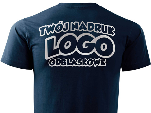 Granatowa męska koszulka T-shirt z własnym nadrukiem