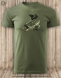 Wędkarska koszulka bawełniana T-shirt z dużym nadrukiem OKOŃ