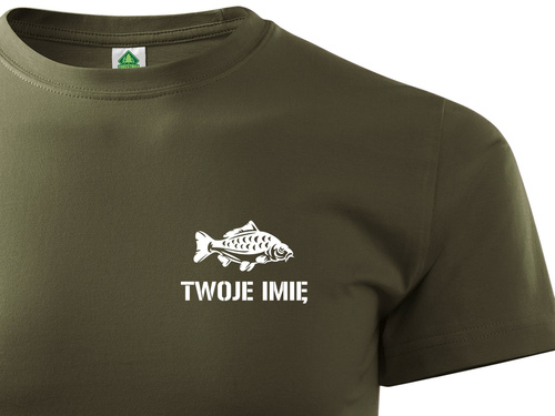 T-shirt wędkarski wz. KARP nr 3 + TWOJE IMIĘ